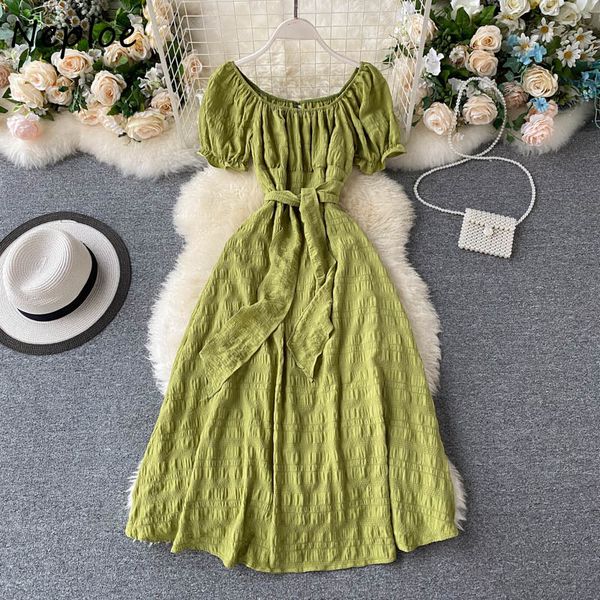 neploe dress women french square collar puff sleeve vestidos vintage sashes slim waist mid calf a line dresses femme 1e189 210423, Black;gray
neploe dress women french square collar puff sleeve vestidos vintage sashes slim waist mid calf a line dresses femme 1e189 210423, Black;gray