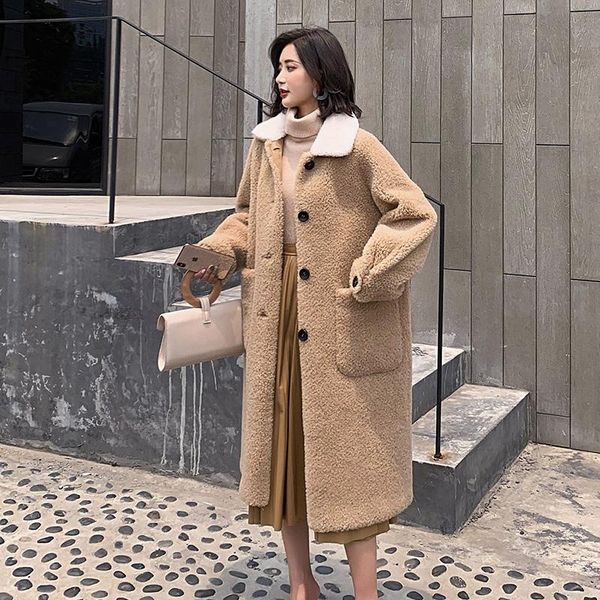 women's fur & faux 100% wool real coat female jacket long women coats korean autumn winter clothes 2021 abrigo mujer b19f28018-c pph160, Black
women's fur & faux 100% wool real coat female jacket long women coats korean autumn winter clothes 2021 abrigo mujer b19f28018-c pph160, Black