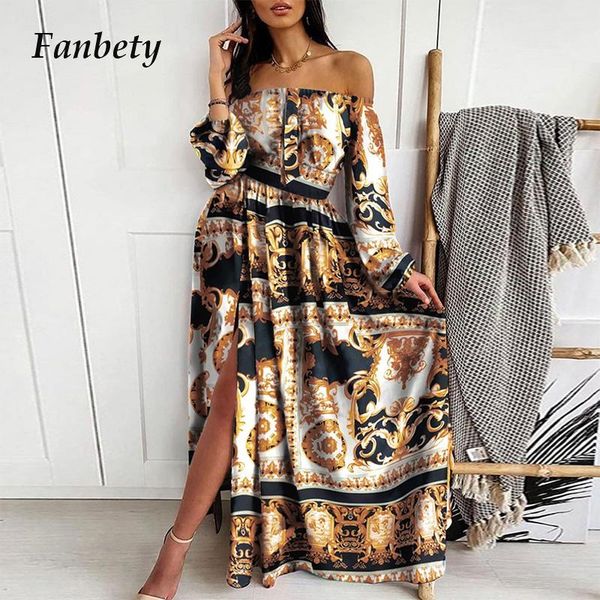casual dresses women off shoudler strapless split dress vintage floral print maxi long clubwear sleeve party vestido 3xl, Black;gray
casual dresses women off shoudler strapless split dress vintage floral print maxi long clubwear sleeve party vestido 3xl, Black;gray