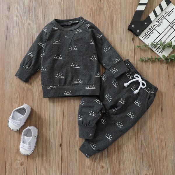 clothing sets children boy casual two-piece clothes set, sun printed pattern long sleeve pullover and elastic waist pants, White
clothing sets children boy casual two-piece clothes set, sun printed pattern long sleeve pullover and elastic waist pants, White