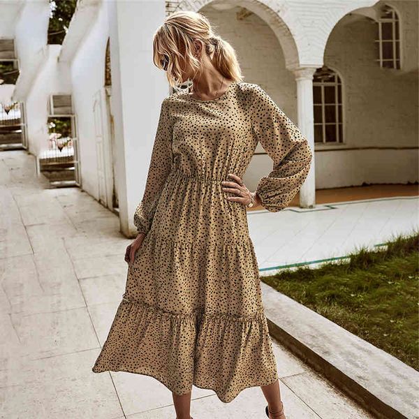2020 new autumn winter dot print women casual patchwork o-neck high wasit full sleeve long dress, Black;gray
2020 new autumn winter dot print women casual patchwork o-neck high wasit full sleeve long dress, Black;gray