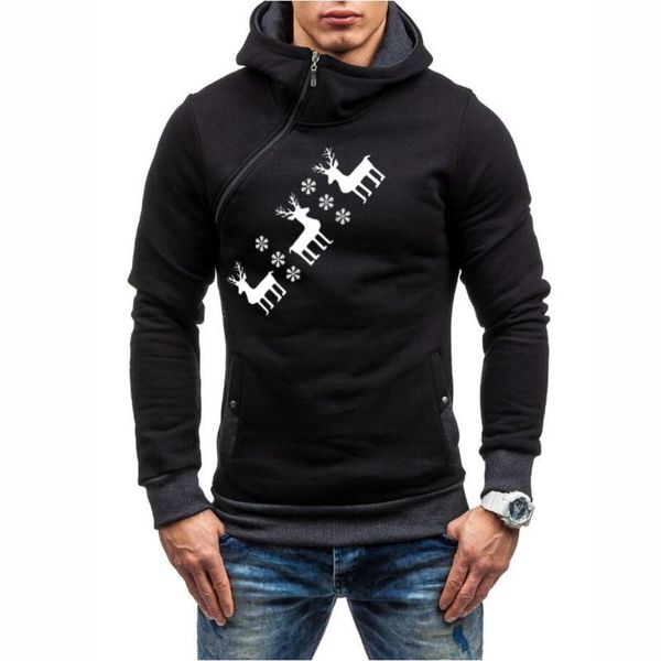 men's hoodies & sweatshirts 2021 autumn men diagonal zipper hooded pullover sweatshirt fashion casual trend solid color peaceful deer c, Black
men's hoodies & sweatshirts 2021 autumn men diagonal zipper hooded pullover sweatshirt fashion casual trend solid color peaceful deer c, Black