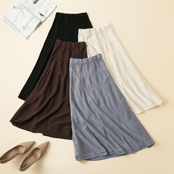 women thick knitted skirt casual elegant knitwear solid a-line skirts winter elastic high waist warm maxi sweater, Black
women thick knitted skirt casual elegant knitwear solid a-line skirts winter elastic high waist warm maxi sweater, Black