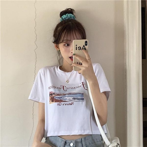 women's t-shirt short t-shirt female summer korean short-sleeved t-shirt ins trendy student self-cultivation navel clothes yr, White
women's t-shirt short t-shirt female summer korean short-sleeved t-shirt ins trendy student self-cultivation navel clothes yr, White