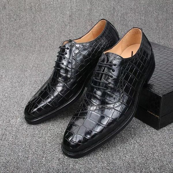 dress shoes authentic real true crocodile skin antique designer men's genuine alligator leather male formal lace-up oxford, Black
dress shoes authentic real true crocodile skin antique designer men's genuine alligator leather male formal lace-up oxford, Black
