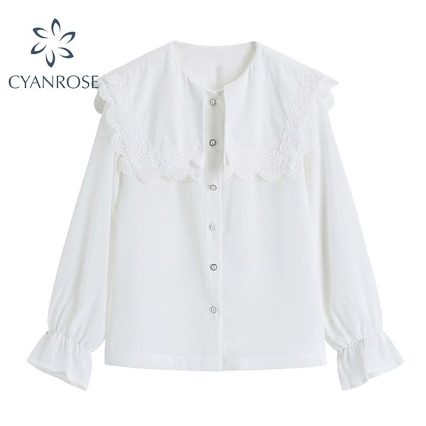 white shirt blouse sailor collar spring cardigan long sleeve retro office ladies blusas female chic single breasted button 210515
white shirt blouse sailor collar spring cardigan long sleeve retro office ladies blusas female chic single breasted button 210515