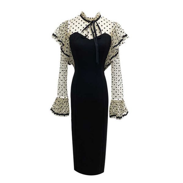 perhaps u vintage black mesh patchwork dress bow collar zipper long flare sleeve knee length evening party dresses d2234 210529, Black;gray
perhaps u vintage black mesh patchwork dress bow collar zipper long flare sleeve knee length evening party dresses d2234 210529, Black;gray