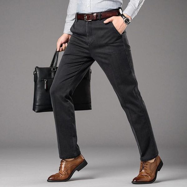 men's pants business casual high waist jeans men plus size autumn winter loose fit straight denim trousers 2021 stretch zipper, Black
men's pants business casual high waist jeans men plus size autumn winter loose fit straight denim trousers 2021 stretch zipper, Black