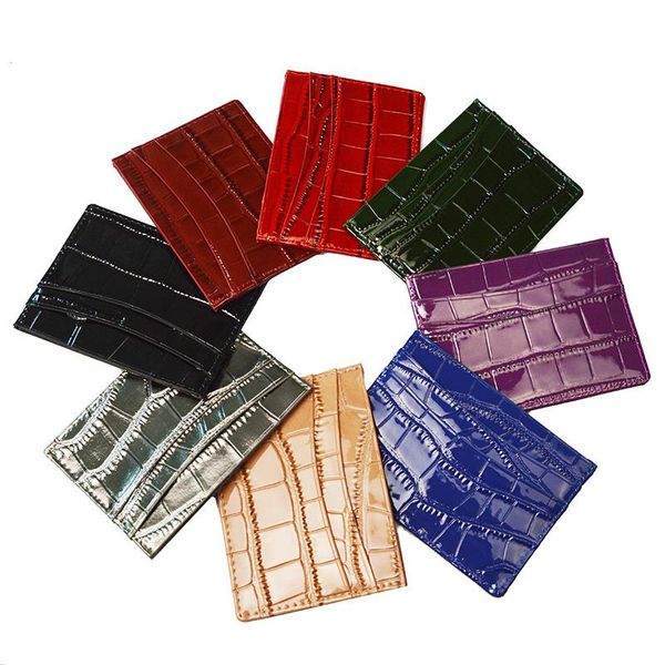 card holders crocodile grain patent genuine leather holder fashion candy color bank id slim case, Brown;gray
card holders crocodile grain patent genuine leather holder fashion candy color bank id slim case, Brown;gray