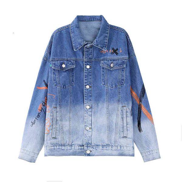 women's jackets spring and autumn korean version loose print hand painted gradient casual fashion color denim female jacket odx4, Black;brown
women's jackets spring and autumn korean version loose print hand painted gradient casual fashion color denim female jacket odx4, Black;brown