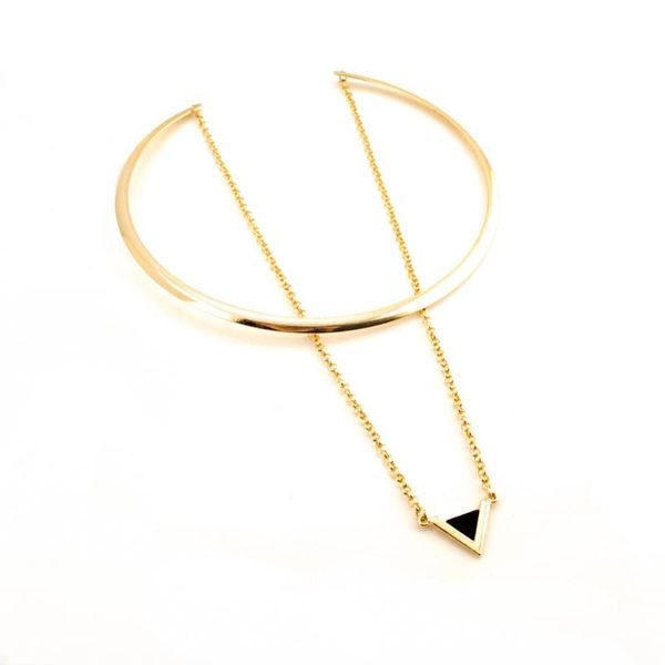 pendant necklaces fashion gold color metal choker with triangle pendants for women vintage clavicle chain statement necklace, Silver
pendant necklaces fashion gold color metal choker with triangle pendants for women vintage clavicle chain statement necklace, Silver