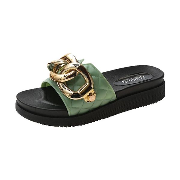 slippers 2021 shoes for woman fashion style sandals women's buckle flat bottom open toe metal chain flip flops women, Black
slippers 2021 shoes for woman fashion style sandals women's buckle flat bottom open toe metal chain flip flops women, Black