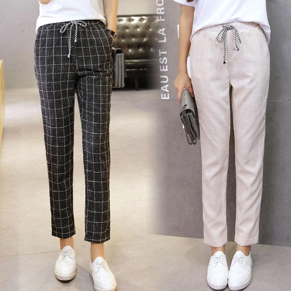 women's pants & capris 2021 summer spring elastic waist plaid casual pencil fashion ankle-length harem lady trousers female, Black;white
women's pants & capris 2021 summer spring elastic waist plaid casual pencil fashion ankle-length harem lady trousers female, Black;white