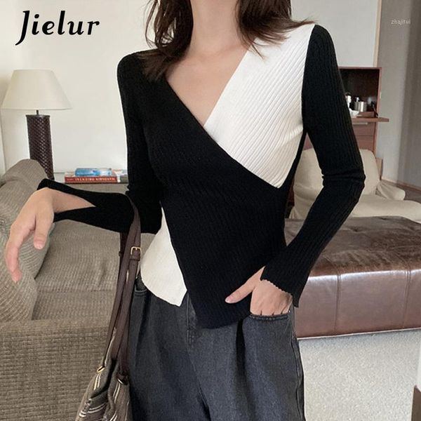 women's sweaters v-neck sweater women autumn winter patchwork basic primer pull femme chic slim jumper soft pullovers knitted, White;black
women's sweaters v-neck sweater women autumn winter patchwork basic primer pull femme chic slim jumper soft pullovers knitted, White;black