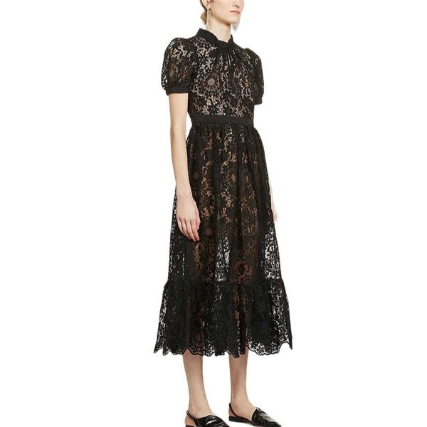 dresses luxury designer long black 2021 summer retro stand collar short sleeve see through fit flare tunic lace festival, Black;gray
dresses luxury designer long black 2021 summer retro stand collar short sleeve see through fit flare tunic lace festival, Black;gray