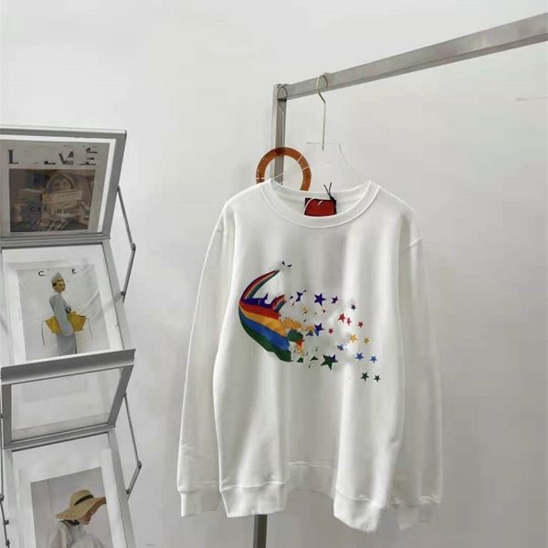 hoodies21 autumn winter new terry cotton round neck sweater rainbow meteor pattern loose fashionable men's and women's same style, Black
hoodies21 autumn winter new terry cotton round neck sweater rainbow meteor pattern loose fashionable men's and women's same style, Black