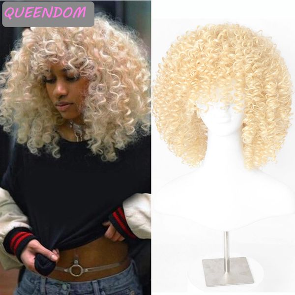 honey blonde short afro kinky curly wig 613 kinky curly natural synthetic wigs for women heat resistant cosplay wig with bangs, Black
honey blonde short afro kinky curly wig 613 kinky curly natural synthetic wigs for women heat resistant cosplay wig with bangs, Black