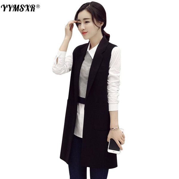 women's suits & blazers plus size suit fashion long waistcoat fall style solid color ladies sleeveless jacket casual coat women, White;black
women's suits & blazers plus size suit fashion long waistcoat fall style solid color ladies sleeveless jacket casual coat women, White;black