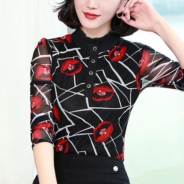 women's blouses & shirts autumn long sleeve shirt women print lace blouse fashion woman 2021 plus size 3xl 4xl blusas a259, White
women's blouses & shirts autumn long sleeve shirt women print lace blouse fashion woman 2021 plus size 3xl 4xl blusas a259, White