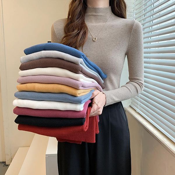 women's sweaters 2021autumn and winter mock neck sweater inner match thin long-sleeved bottoming slim fit spring autumn top, White;black
women's sweaters 2021autumn and winter mock neck sweater inner match thin long-sleeved bottoming slim fit spring autumn top, White;black