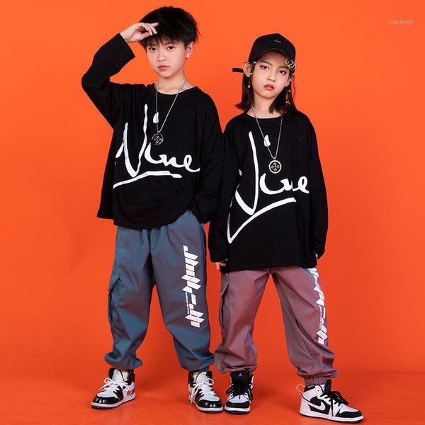 clothing sets children's hip-hop costumes girls loose outfits long sleeve shirt+pants streetwear jazz dance performance boys clothes, White
clothing sets children's hip-hop costumes girls loose outfits long sleeve shirt+pants streetwear jazz dance performance boys clothes, White