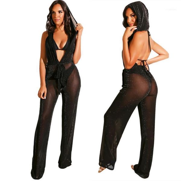 amazin europe and america solid color backless hoodedvneck jumpsuit1, Black;white
amazin europe and america solid color backless hoodedvneck jumpsuit1, Black;white