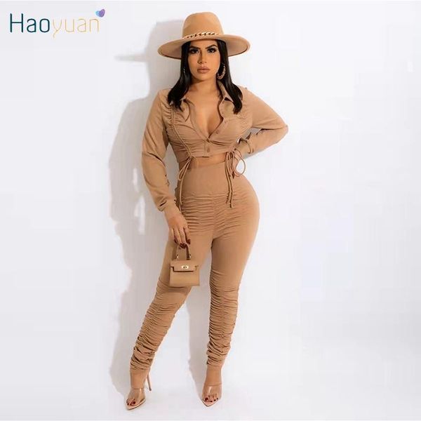 women's two piece pants haoyuan set button crop stacked women y2k clothes tracksuit outfits streetwear night club matching sets, White
women's two piece pants haoyuan set button crop stacked women y2k clothes tracksuit outfits streetwear night club matching sets, White