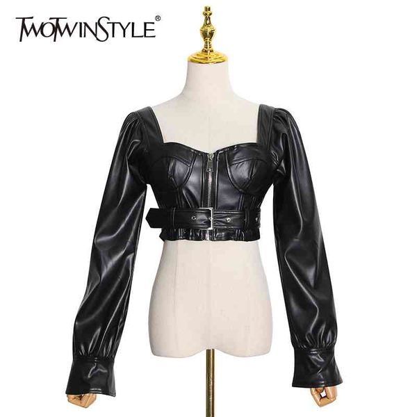 party pu leather short jacket for women square collar long sleeve backless high waist coat female fashion 210524, Black;brown
party pu leather short jacket for women square collar long sleeve backless high waist coat female fashion 210524, Black;brown