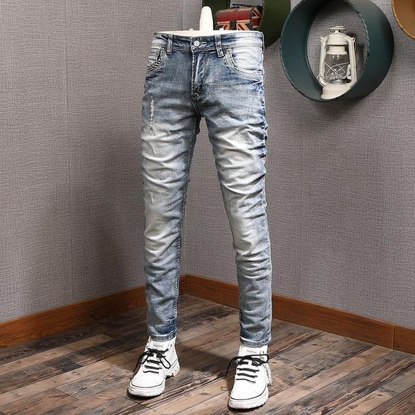 men's jeans mens classic vintage light blue ripped men casual straight slim fit cowboy retro pants cotton denim trousers
men's jeans mens classic vintage light blue ripped men casual straight slim fit cowboy retro pants cotton denim trousers