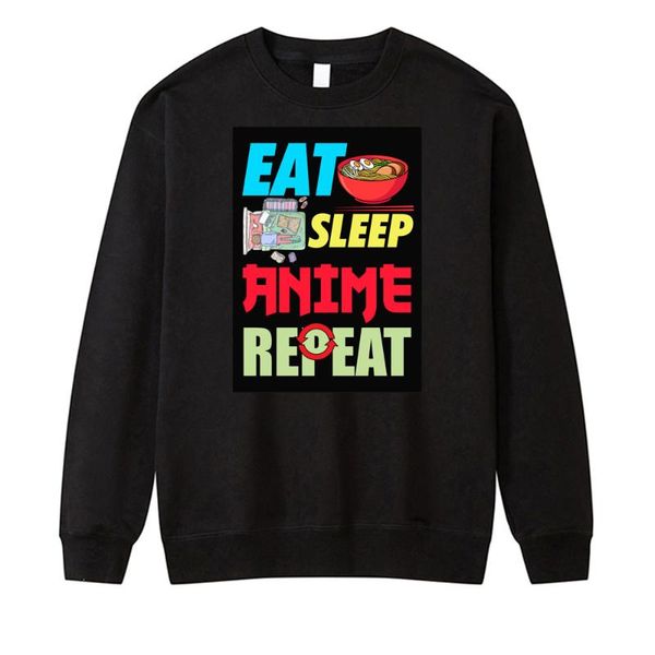 men's hoodies & sweatshirts funny print eat sleep anime repeat harajuku spring male casual breathable hoodie clothing fleece streetwe, Black
men's hoodies & sweatshirts funny print eat sleep anime repeat harajuku spring male casual breathable hoodie clothing fleece streetwe, Black