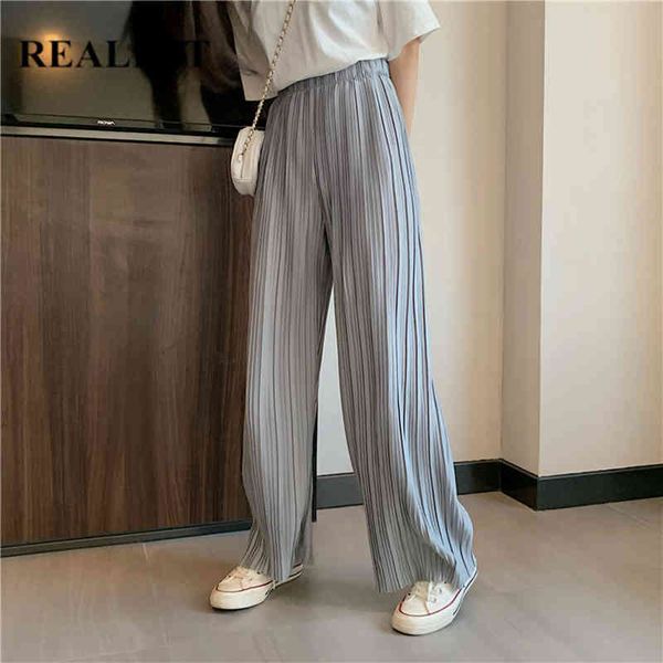 spring summer casual loose wide leg pants solid chic pleated elastic waist elegant full length pant female 210428, Black;white
spring summer casual loose wide leg pants solid chic pleated elastic waist elegant full length pant female 210428, Black;white