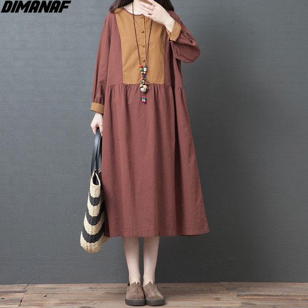 plus size women dress linen vintage autumn patchwork buttons female vestidos long sleeve loose casual retro 2021 dresses, Black;gray
plus size women dress linen vintage autumn patchwork buttons female vestidos long sleeve loose casual retro 2021 dresses, Black;gray