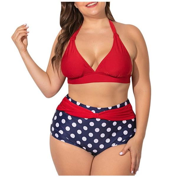 women two-piece swimsuit swimwear dot print plus size bikini sling beachwear women's, White;black
women two-piece swimsuit swimwear dot print plus size bikini sling beachwear women's, White;black