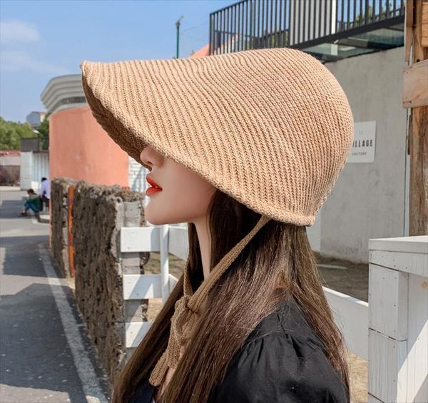 bandage bow summer autumn sun hats for women solid color large wide brim foldable anti uv beach hat caps lady, Blue;gray
bandage bow summer autumn sun hats for women solid color large wide brim foldable anti uv beach hat caps lady, Blue;gray