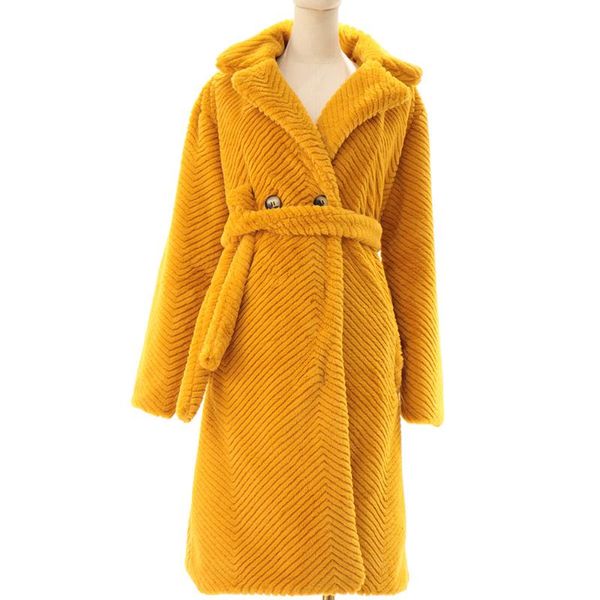women's fur & faux long coat loose lapel overcoat thick warm plus size plush coats, Black
women's fur & faux long coat loose lapel overcoat thick warm plus size plush coats, Black