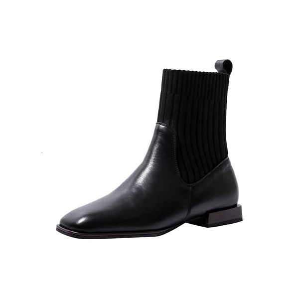 asumer of genuine leather women's footwear foot square knitting shoe strain boots, Black
asumer of genuine leather women's footwear foot square knitting shoe strain boots, Black