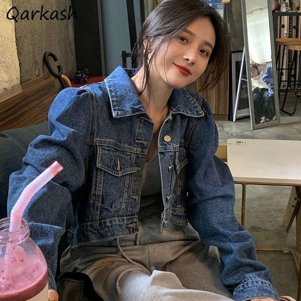 women's jackets cropped women vintage spring korean style single breasted college all-match puff sleeve retro ladies street outwear, Black;brown
women's jackets cropped women vintage spring korean style single breasted college all-match puff sleeve retro ladies street outwear, Black;brown