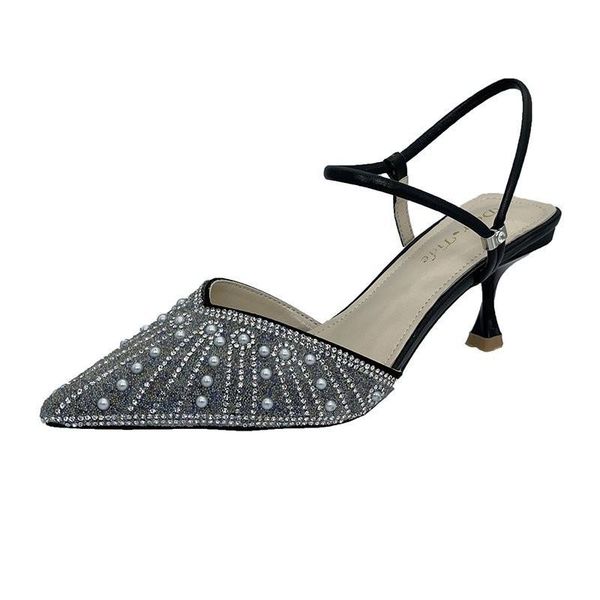 sandals women pumps summer pointed toe slingback women's fashion crystal wedding party shoes pearl high heel, Black
sandals women pumps summer pointed toe slingback women's fashion crystal wedding party shoes pearl high heel, Black