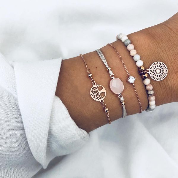bohemia pink crystal beads bracelets set for woman gold round tree life chain tassel charm bracelet female fashion jewelry gifts, Golden;silver
bohemia pink crystal beads bracelets set for woman gold round tree life chain tassel charm bracelet female fashion jewelry gifts, Golden;silver