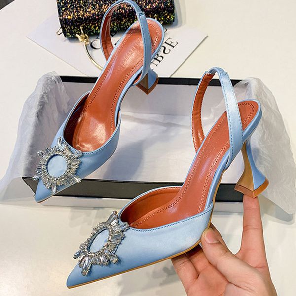 big size 41 42 blue women pumps silk satin pointy toe crystal high heels shoes slip on women wedding pumps sandal 220307, Black
big size 41 42 blue women pumps silk satin pointy toe crystal high heels shoes slip on women wedding pumps sandal 220307, Black