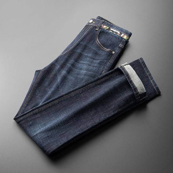shans2021 new winter men's jeans elastic small straight tube middle waist youth leisure, Blue
shans2021 new winter men's jeans elastic small straight tube middle waist youth leisure, Blue