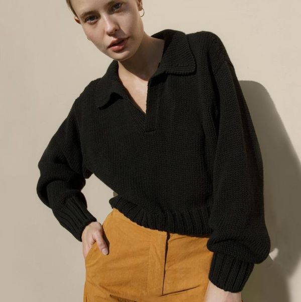 women's sweaters mandylandy fashion casual long sleeve v-neck jumpers solid color pullovers women versatile loose sweater, White;black
women's sweaters mandylandy fashion casual long sleeve v-neck jumpers solid color pullovers women versatile loose sweater, White;black
