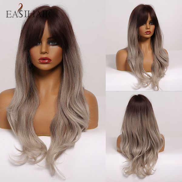 brown to grey ombre wavy wigs long women synthetic wigs with bangs natural hair wigs heat resistant cosplay, Black
brown to grey ombre wavy wigs long women synthetic wigs with bangs natural hair wigs heat resistant cosplay, Black