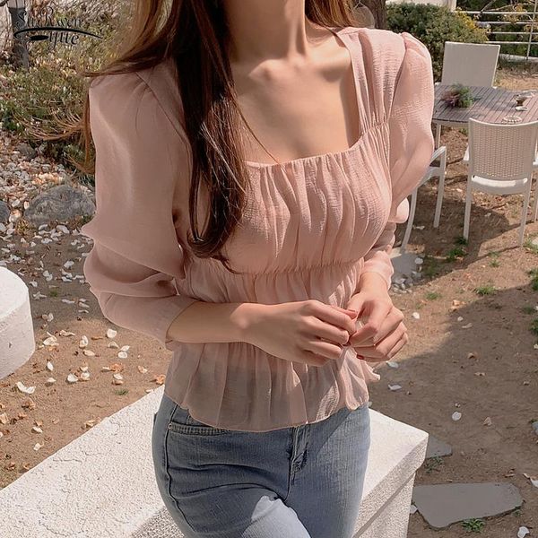 women's blouses & shirts spring autumn 2021 pullover long sleeve blusas vintage square collar mesh blouse women solid slim fit wild sh, White
women's blouses & shirts spring autumn 2021 pullover long sleeve blusas vintage square collar mesh blouse women solid slim fit wild sh, White