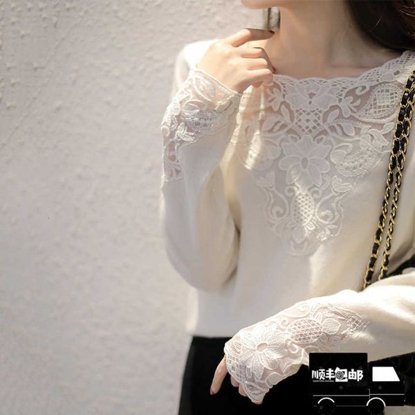 women's sweaters incredible goods cashmere sweater winter soluble in water embroidered mesh lace nps3, White;black
women's sweaters incredible goods cashmere sweater winter soluble in water embroidered mesh lace nps3, White;black