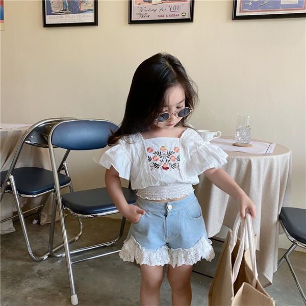 clothing sets baby girls clothes lace embroidery shirt short cut-waist children summer tracksuit suits cotton costume kids outfits wear, White
clothing sets baby girls clothes lace embroidery shirt short cut-waist children summer tracksuit suits cotton costume kids outfits wear, White