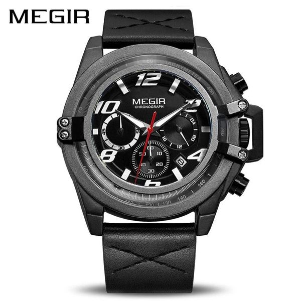 wristwatches megir fashion black leather strap men's multifunctional chronograph military watch waterproof calendar business 2052g, Slivery;brown
wristwatches megir fashion black leather strap men's multifunctional chronograph military watch waterproof calendar business 2052g, Slivery;brown