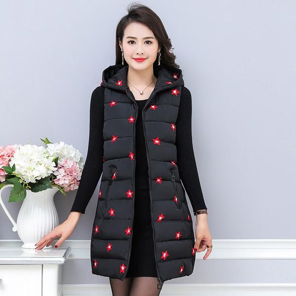 women's vests autumn winter down cotton waistcoat vest women length embroidered hooded clothing female 5xl, Black;white
women's vests autumn winter down cotton waistcoat vest women length embroidered hooded clothing female 5xl, Black;white