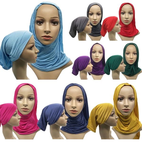 

2 pieces modal muslim women hijab caps headscarf shawls jersey hijab under cap cotton turbans for women ladies scarf islamic new, Blue;gray