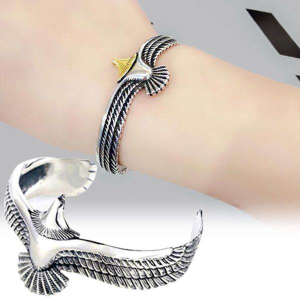 vintage eagle bracelet cuff open adjustable bangle creative eagle feather jewelry gift for boyfriend valentine bangles bracelets, White
vintage eagle bracelet cuff open adjustable bangle creative eagle feather jewelry gift for boyfriend valentine bangles bracelets, White